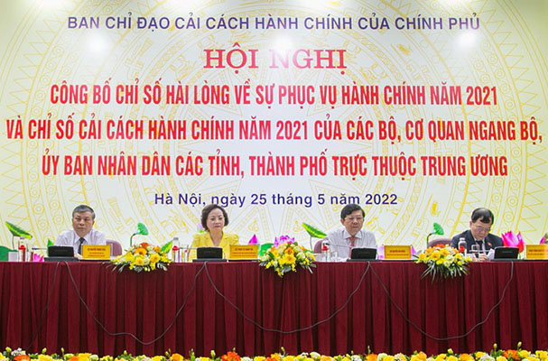   Bộ Tư pháp đứng đầu bảng xếp hạng Chỉ số cải cách hành chính năm 2021